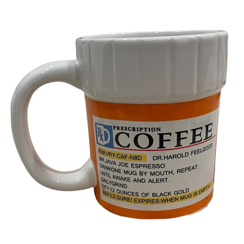 Pill Bottle Coffee Mug Prescription For Coffee Funny Novelty Gift Coffee Lover